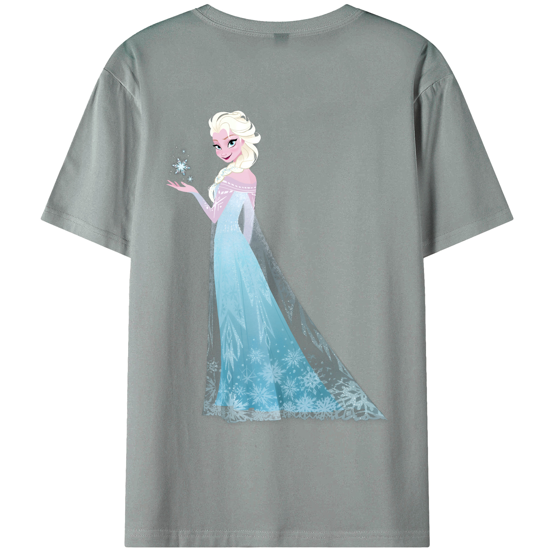 （画像用） アナと雪の女王 アンナ エルサ Frozen Anna Elsa 綿100％ メンズ半袖Tシャツ（バックプリント） 通気性